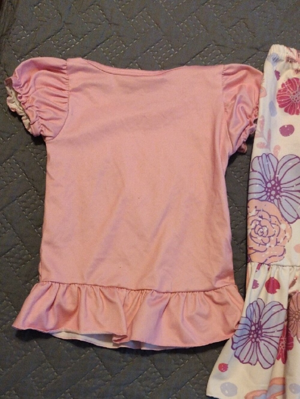 Girls Winnie The Pooh (Piglet) Floral Character Matching Set With Bell Bottoms - Picture 12 of 13